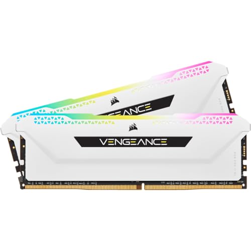 Corsair VENGEANCE RGB PRO SL 32GB (2x16GB) DDR4 Bis zu 3600MHz (PC4-28800) CL18 1.35V Desktop Memory - Weiß, CMH32GX4M2D3600C18W, 2 x 16 GB
