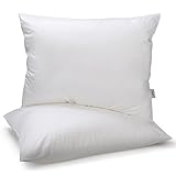 HOMFY Premium Cotton Pillows for Sleeping Queen, Set of Two Super Soft Bedding Pillow, Hypoallergenic, Anti Dust Mite and Mold & Mildew Resistant - White (White, Queen)