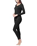 LAPASA Women’s Lightweight Thermal Underwear Long John Set Fleece Lined Base Layer Top & Bottom L17