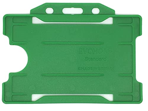 Identity-Plus: Light Green Rigid Open Faced Landscape ID Card Badge Pass Holder (100)
