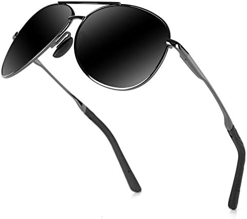 Polarized Aviator Sunglasses for Men - goudi Metal Frame driving UV 400 Protection Mens Women Mirror Sunglasses 8002