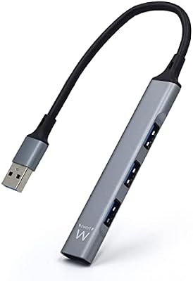 EW1144 Hub USB A, Hub de dados Ultra Slim de 4 portas, Hub com 3 USB A 2.0, 1 porta USB A 3.2, Hub Slim Type A para Macbook Pro/Air, Portátil, PS5/PS4 e Mac OS, Windows, Sistemas Android, Alumínio