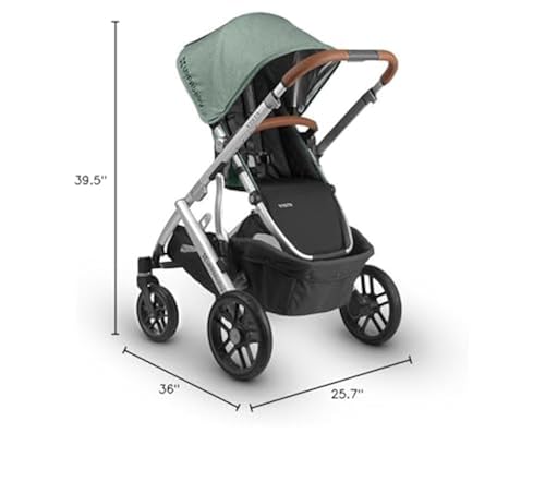 2018 UPPAbaby VISTA Stroller, Emmett (Green Melange/Silver/Saddle