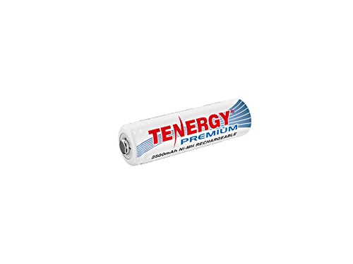 Tenergy Premium Rechargeable AA Battery, High Capacity 2500mAh NiMH AA Battery, AA Cell Battery, 1-Pack