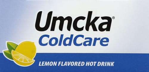 Nature's Way Cold Relief Hot Drink, Umcka, Homeopathic, Clinically Proven Pelargonium Sidoides 1X, for Cough, Congestion, Sore Throat, Stuffy Nose, Lemon Flavored, 10 Packets (Packaging May Vary)