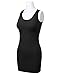 FLORIA Womens Scoop Neck Fitted Stretch Bodycon Mini Tank Sexy Dress Black S