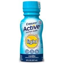 Ensure Light Vanilla Nutrition Shake, 8 Ounce -- 24 per case.