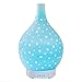 Essential Oil Diffuser Ceramic Hollowed Hand-Crafted Decorative Aromatherapy Humidifier with 7 Color Led Night Light for Home Bedroom Office SPA Yoga 100ml(White)