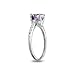 Sterling Silver Amethyst and White Topaz Oval Crown Ring
