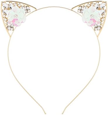 VK Accessories Crystal Cat Ear Headband for Women