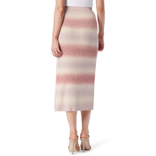 JESSICA SIMPSON WOMEN’S LOTI PULL ON LACE UP RIBBED SWEATER SKIRT WITH SIDE SLIT STANDARD, CHILI OIL