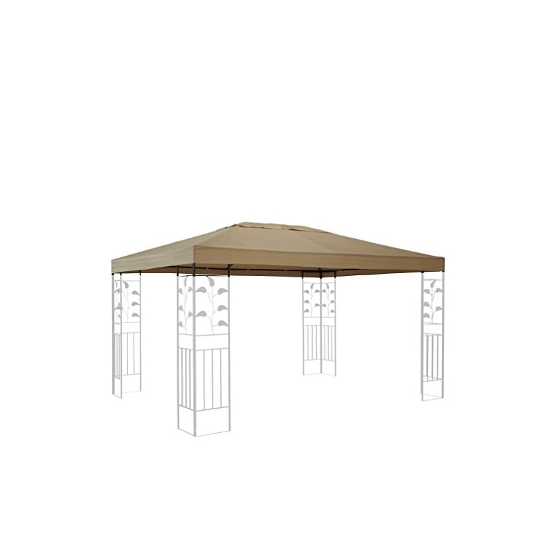 Outsunny Cenador de Jardín 3x4 m Marco Acero Gazebo con Doble Techo 6