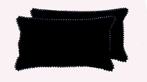 Gifty Black Cotton Luxury Kingsize Head Sleeping Pillow Cover