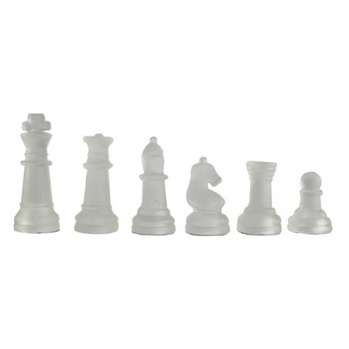 Avant-Garde Black Frosted Glass Chess Set with Mirror Board