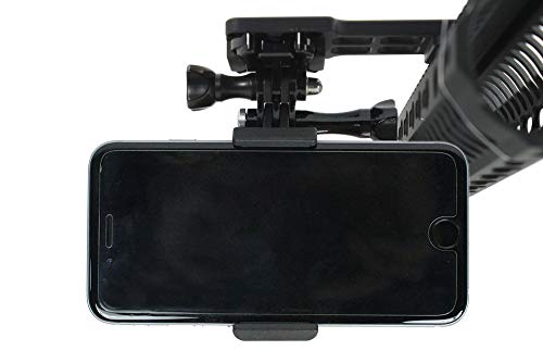Cantilever Picatinny Gun Rail Mount | Weaver Side Mount + Smartphone Mount for Video Recording. Spring Loaded Smartphone Holder for Gopro Action Camera and All Cell Phones