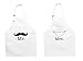 Kitsch n Charm Mr. and Mrs. Aprons with Mustache and Red Rhinestone Lips