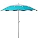 AMMSUN 7ft Heavy Duty Windproof Beach Umbrella with Tilt Mechanism, Portable UV 50+ Protection, Flower Vents Design and Outdoor Sunshade Umbrella for Garden Beach Outdoor (Teal White)