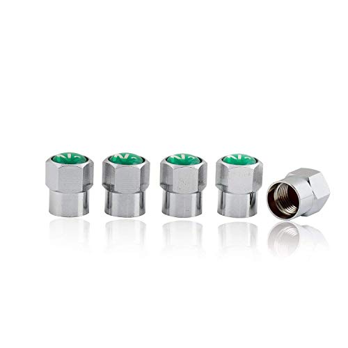 image for GODESON Chrome Plated Brass Tire Valve Stem Caps N2 Nitrogen Sign Logo
