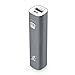 Mini 3400mAh Portable Power Bank, iXCC (3rd Generation) Lipstick-Sized Charger Compact Aluminum External Battery for iPhone, Galaxy and More - Gray