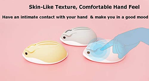 2.4GHz Wireless Mouse Cute Hamster Shape Less Noice Portable Mobile Optical 1200DPI USB Mice Cordless Mouse for PC Laptop Computer Notebook MacBook Kids Girl Gift (Pink)