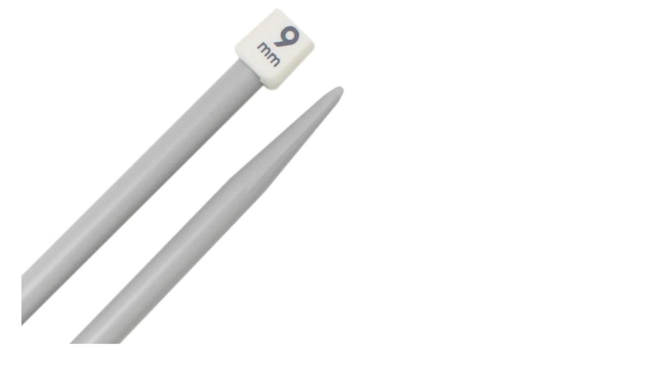 AARNAV 2 x 30cm Long Plastic Knitting Needles Single Pointed Needles (2 x 9mm)