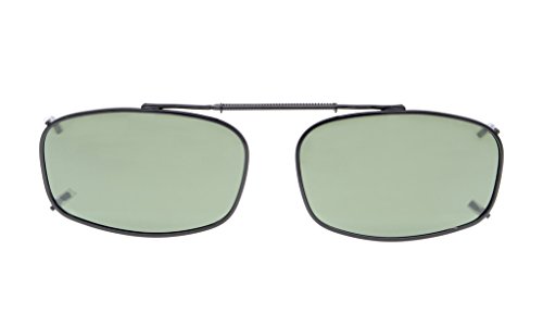 Eyekepper Metal Frame Rim Polarized Lens Clip On Sunglasses 2 1/8