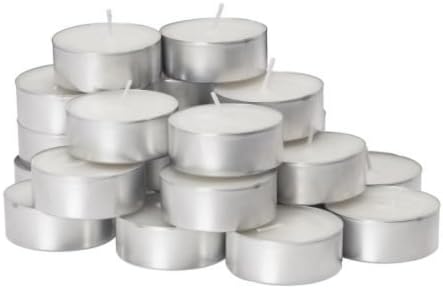 MONTGOMERY INDUSTRIES Large White Unscented Tealights 12 Pack, Made in The USA