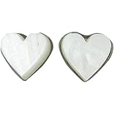 Summerfield Collection Stainless Steel Pearly Acrylic Heart Stud Earrings 8mm