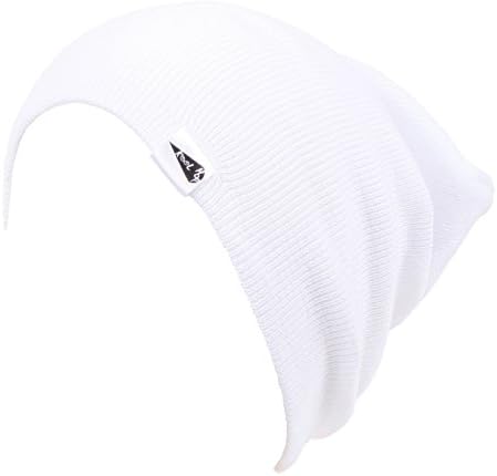 KooL Hop Kids Boys Girls Baby 100% Pure Cotton Knit Basic Long Beanie Hat Cap White