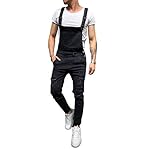 Men’s Denim Bib Overalls Fashion Ripped Jeans Slim Jumpsuit with Pockets www.denim.fit
