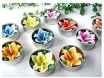 Relax spa shop Lilly Flower Candle in Tea Lights, Floating Candles, Scented Tea Lights, Aromatherapy Relax (Pack of 10 Pcs.)