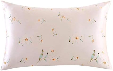 Natural Silk Pillowcase - New 100% Nature Mulberry Floral Silk Pillowcase Zipper Pillowcases Pillow case for Healthy Standard Queen King (23, King)