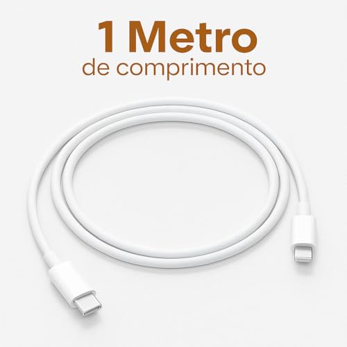 Cabo Carregador Turbo Compativel Com iPhone 8 Plus X Xr 11 12 13 14 Pro Max Branco Tipo C - Fast.