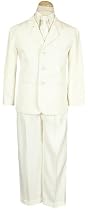5 Piece Ivory Suit with Shirt, Vest, and Tie - Size M (9 Month)