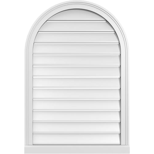 26"W x 38"H Round Top Surface Mount Signature Urethane Gable Vent: Functional,…