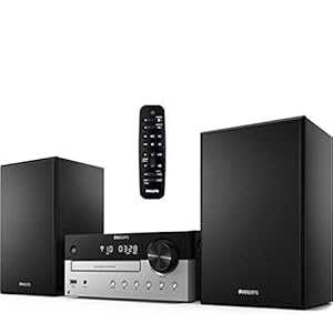 PHILIPS Bluetooth Stereo System for Home with CD Player, MP3, USB, Audio in, FM Radio, Bass Reflex Speaker, 60W, Remote…