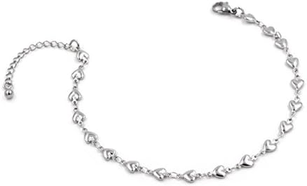 Jewelry Never Tarnish Stainless Steel anklets Bracelets for Women Girl Hearts Chains K07