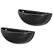 MyGift 12 Inch Matte Black Ceramic Half-Moon Wall Mounted Planter, Set of 2thumb 4