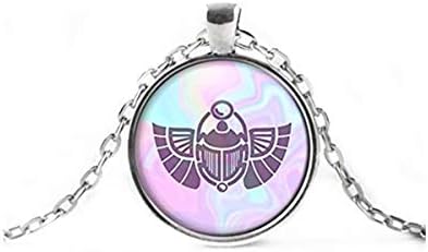 Mystic Scarab Beetle Pendant Necklace. Egyptian Jewelry, Ancient Egypt, Scarab Necklace, Psychedelic, Bohemian Jewelry
