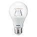 Philips LED Dimmable A19 Soft White Light Bulb with Warm Glow Effect 800-Lumen, 2700-2200-Kelvin, 10-Watt (60-Watt Equivalent), E26 Base, Clear, 8-Pack