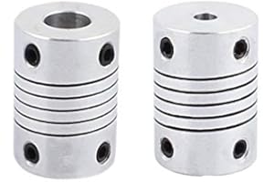 Xnrtop 4mm to 8mm Shaft Coupling 25mm Length 18mm Diameter Stepper Motor Coupler Aluminum Alloy Joint Connector for 3D Printer CNC Machine DIY Encoder(Pack of 2
