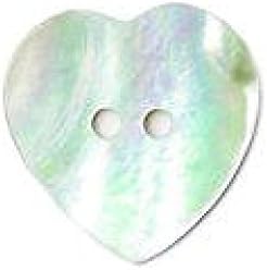 Crendon Heart Shape Shell Buttons Mother of Pearl - per Pack of 20