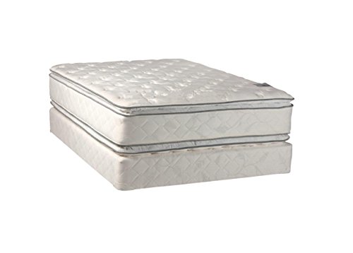 Mattress Solution, 12-Inch medium plush Double sided Pillowtop Innerspring Mattress And Wood Traditional Box Spring/Foundation Set, Good For The Back, No Assembly Required, Queen Size 79" x 59" - Thumbnail 2