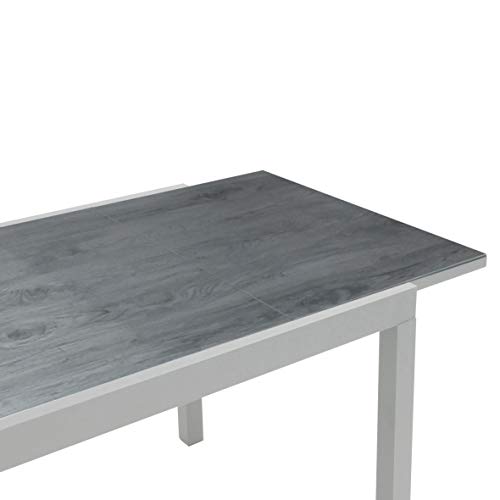 greemotion Ausziehtisch Monza, Glastischplatte, Keramiklook, 160/240 x 75 x 90cm, Silber / Grau – Bild 5