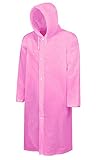 ZSHOW Unisex's Easy Carried Rain Coat Wind Coat PVC 1 Per Pack,One Size,Pink