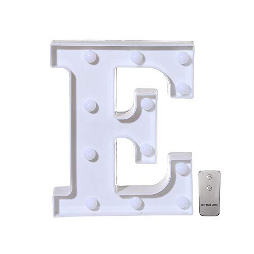 NXKang LED Marquee Letter Lights Sign Alphabet Light Up Marquee Letters Sign for Decoration Wedding Party - with Remote Control (E)