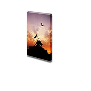 War Memorial at Sunset Time Wall Decor Wood Framed