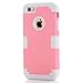 iPhone 5S Case, KAMII 3 Layers Verge Hybrid Soft Silicone Hard Plastic Triple Quakeproof Drop Resistance Protective Case Cover for iPhone 5/5S (Pink Grey)