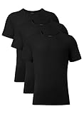 David Archy Men's 3 Pack Bamboo Fiber Undershirts Crew Neck Slim Fit Tees Short Sleeve T-shirts