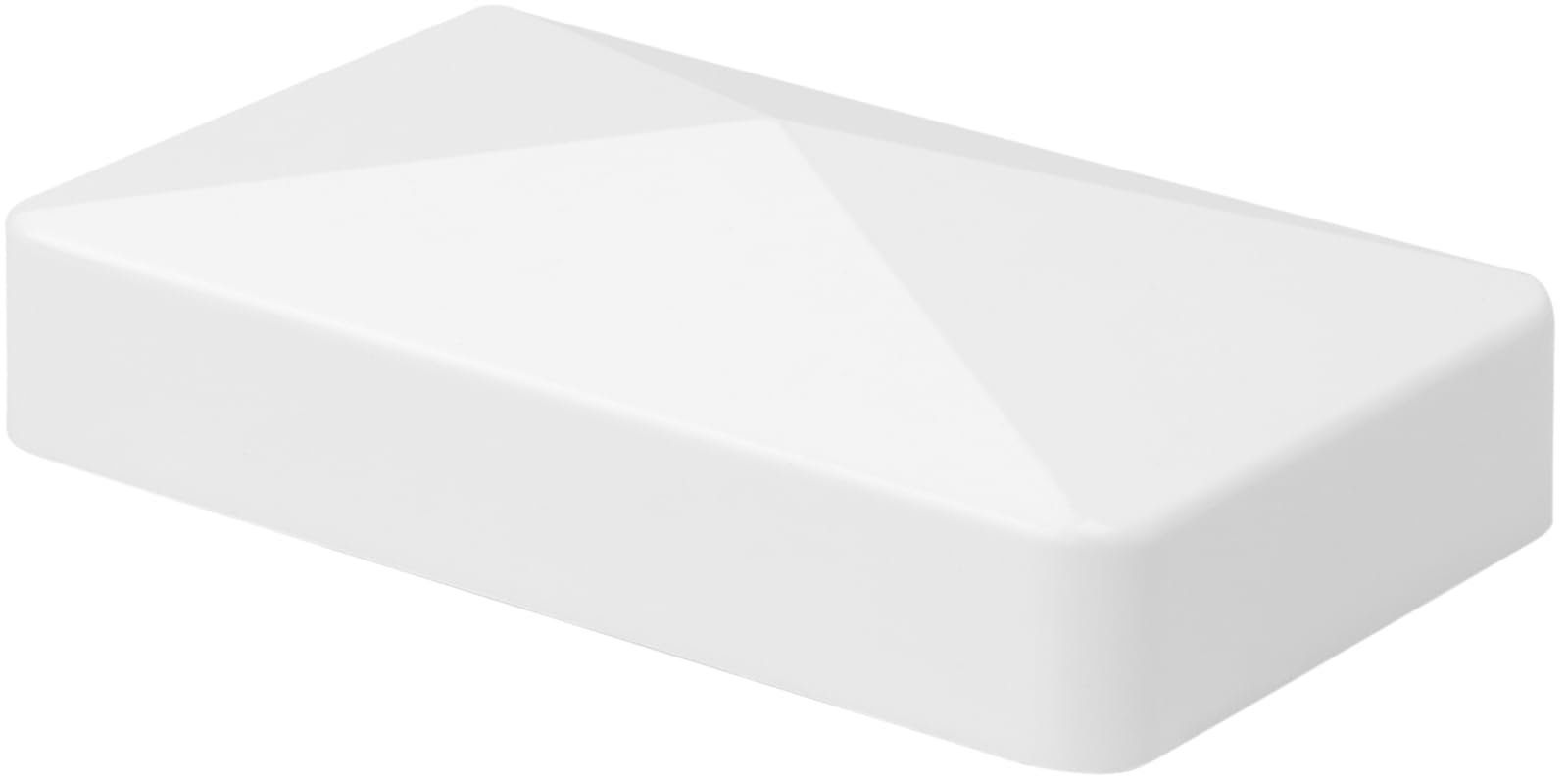 Photo 1 of 2" x 3 1/2" White Vinyl Fence End Cap – Durable UV-Resistant Finish for Vinyl Fence Rail Protection